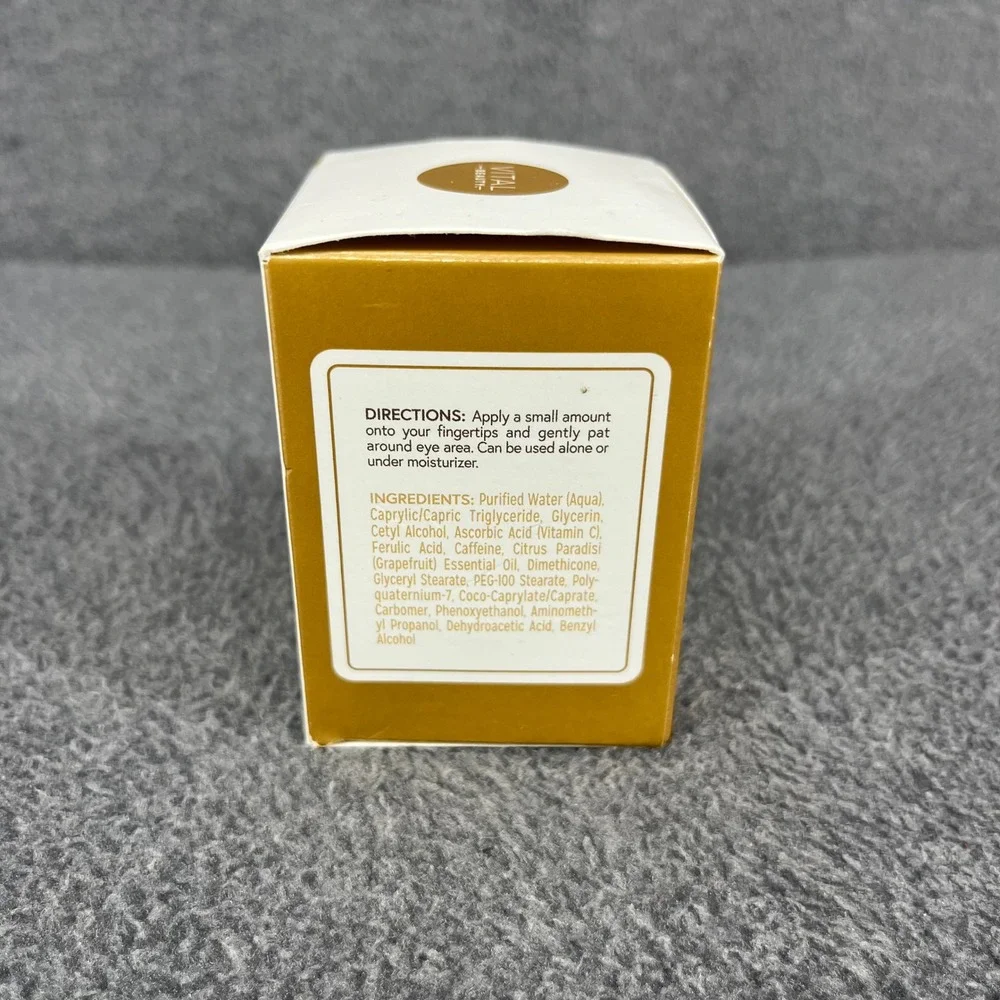 Vital Beauty Brightening Eye Cream Vitamin C Caffeine Power Glow Skincare 1 oz
